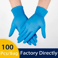 nitrile gloves blue 100pcsbox food grade waterproof allergy free disposable work safety glove nitrile gloves mechanic synthetic