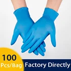 Нитриловые перчатки, синие 100 шт.кор., водонепроницаемые гипоаллергенные одноразовые защитные перчатки для работы, нитриловые перчатки, синтетические перчатки для механика