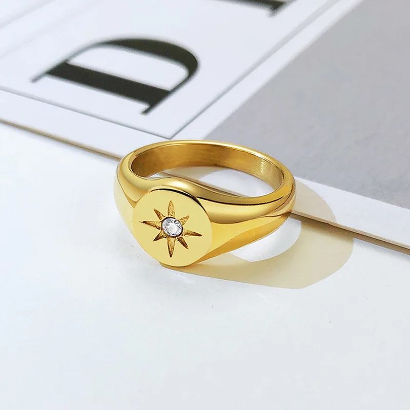 Фианит Starburst кольцо для женщин нержавеющая сталь CZ Starlet бренд Stampt кольца