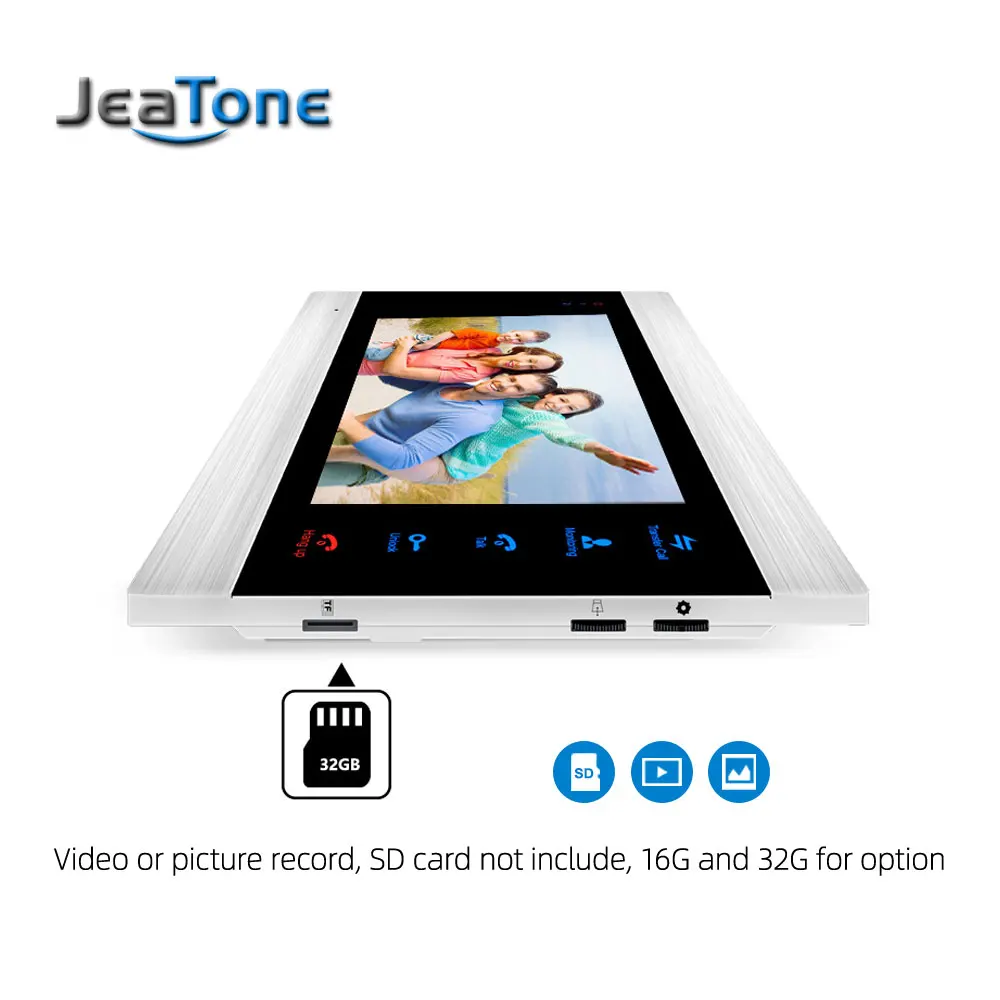 Jeatone 7 дюймов цветной ЖК-видео домофон система открывания двери разблокировка