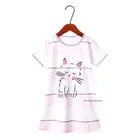 Летняя Детская оригинальная Пижама, Детская ночная рубашка с коротким рукавом, 100% хлопок, детское спальное платье для ребенка, платье для девочки