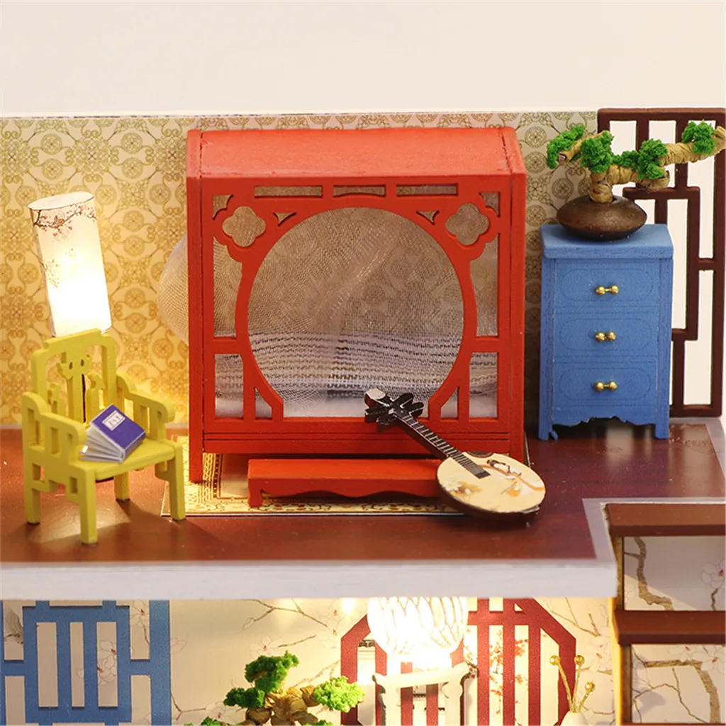 Новый 3D Деревянный DIY светодиодный светильник миниатюрный кукольный домик