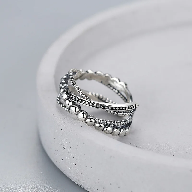 Женское Винтажное кольцо из серебра 925 пробы регулируемого размера|Кольца| |