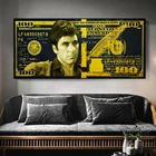 Картина на холсте Tony Montana, золотая, 100 доллара, художественные плакаты и принты алый, настенная живопись, портрет для декора гостиной