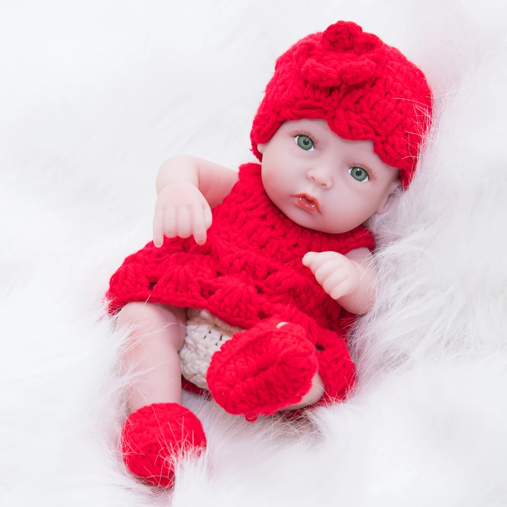 25 см милый новорожденный мини Bebe Reborn Baby Doll полный силиконовый винил реалистичный