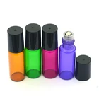 1 шт 5 мл стеклянные бутылочки с роликом Ароматные Духи Эфирное масло пустой кувшин 5CC, Накручивающийся депилятор, черный Пластик Кепки пробирки