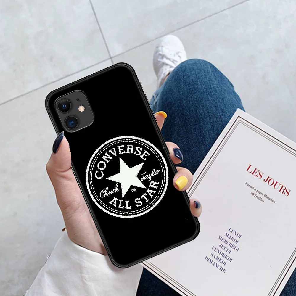 

Luxury Brand Conv Trendy Phone Case For Iphone 5 5S SE 2020 6 6S 7 8 Plus 11 12 Mini X XS XR Pro Max black Etui Pretty Cover