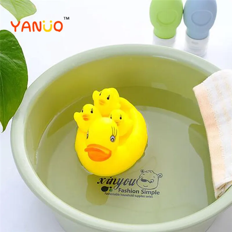 YANUO резиновая игрушка утки детские игрушки резиновые желтые Утки Семья 4 шт