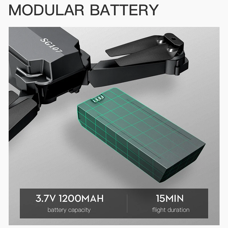 SG107 Mini Drone 4K FPV WIFI Single camera drone profissional Dual camera Optical flow Modular battery RC Quadcopter Child Gift