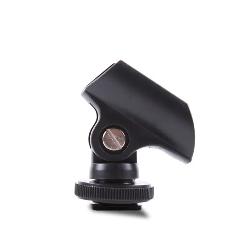 

Microphone Clip Stand 19mm Plastic Mic Holder Clip with Hot Shoe For DSLR Camera