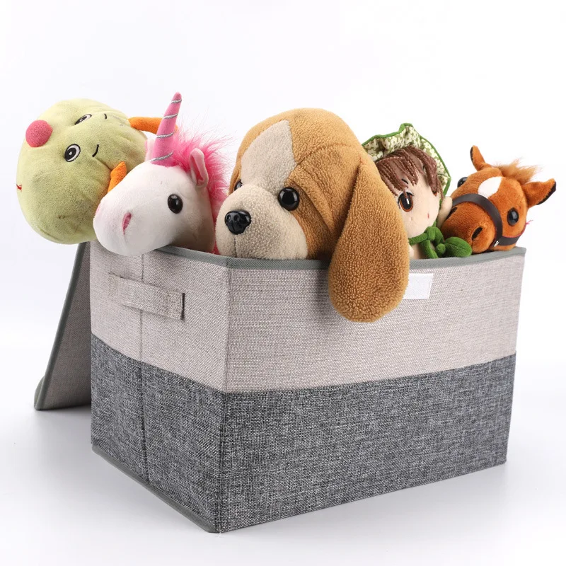 

Dormitory Home Office Fabric Storage Box Clothes Toy Storage Box Dustproof Household Goods Folding Box With Lid Storage Box