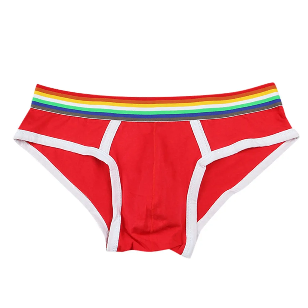 SAGACE яркие цвета мужские Разноцветные хлопковые трусы с радугой простые свежие