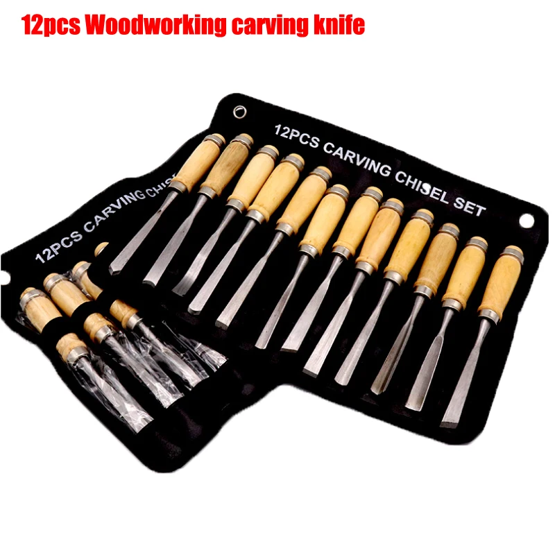 

Набор ножей для резьбы по дереву, набор из 12 предметов, 65 марганцевых резцов, стамеска для работы с деревом для резьбы по дереву, стальные лезвия