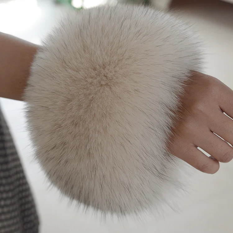 Зима 2021 теплые манжеты из 100% натурального Лисьего меха настоящие женские на руку
