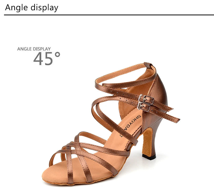 Искусственная Пелле Scarpe Da Ballo Latino Donna Scarpe Da Ballo Delle Signore Marrone Inferiore Molle Sandali