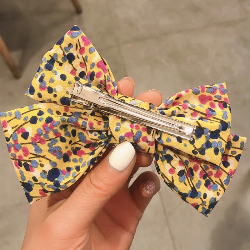 

Summer Vintage Printting Big Bow Hairpin Fashion Korean Hair Clip Double-layers Bowknot Barrettes Women Girls Hair Accessories