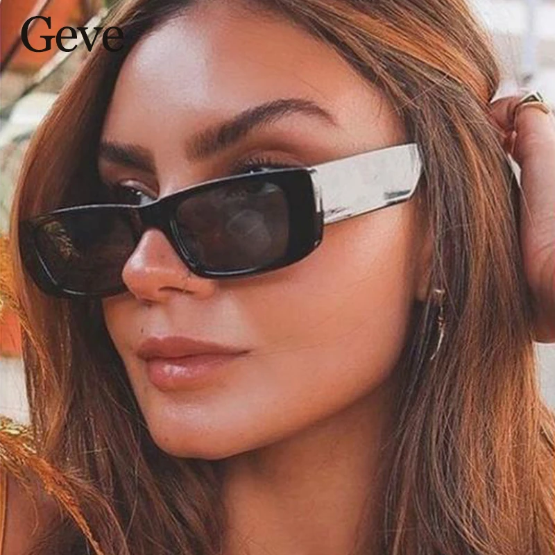 

Vintage Square Women's Sunglasses Small Brand Travel Steampunk Sun Glasses Shades Luxury Classic Narrow Frame Glasses Eyewear