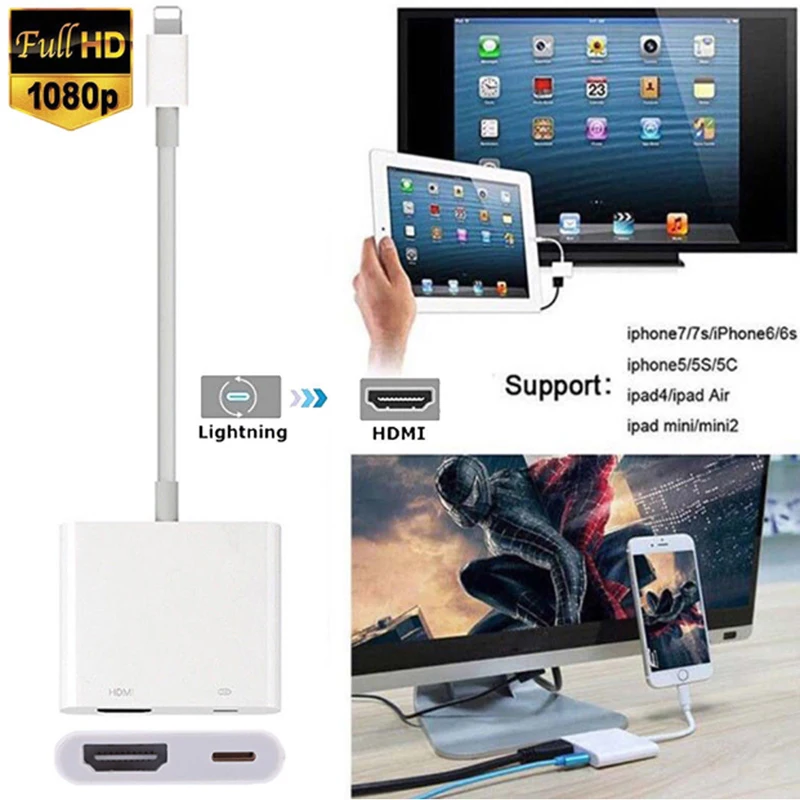 3 в 1 8Pin к HDMI конвертер для освещения AV адаптер кабель iPhone iPad Аудио Видео Белый |
