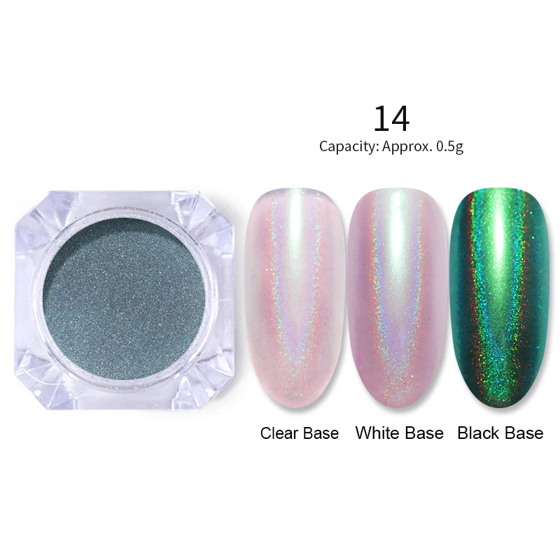 Holographic-0.5g BORN PRETTY Neon Mirror сверкающая голографическая пудра ультра-тонкий дизайн ногтей Блестящий порошок хромового пигмента пыль чистый цветной гель для ногтей - Цвет: Holographic-0.5g