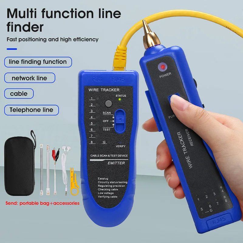 Тестер кабеля локальной сети Cat5 Cat6 RJ45 UTP STP детектор линейный трекер телефонного