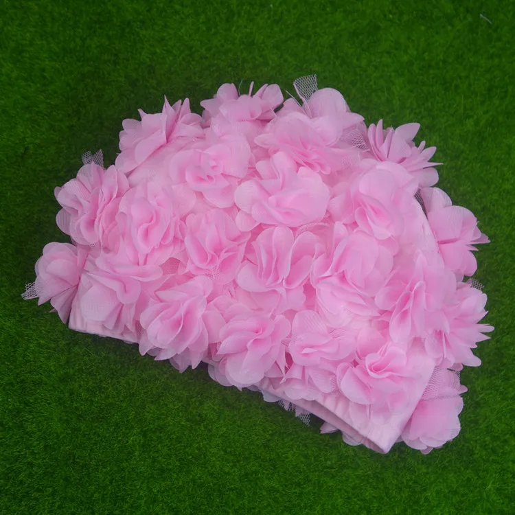 Женская шапочка для плавания с объемными цветами длинная купания морского