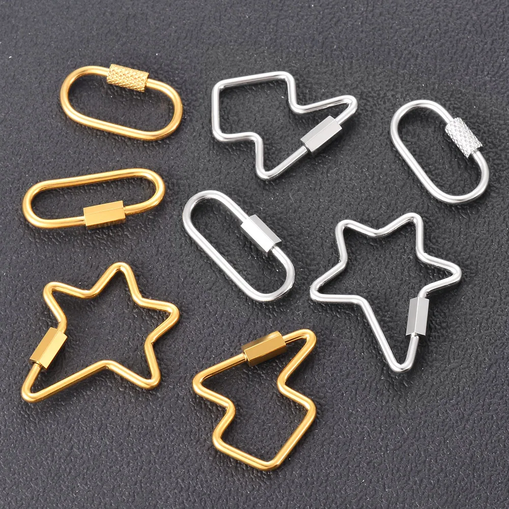 

Stainless Steel Hanging Chain Lock Hook Spiral Clasps DIY Jewelry Necklace Bracelets Hand Made