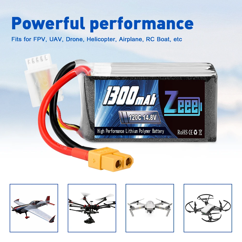 Аккумулятор Zeee Lipo 14 8 в 120C 1300 мАч 2 блока фотографическая батарея с разъемом XT60 для