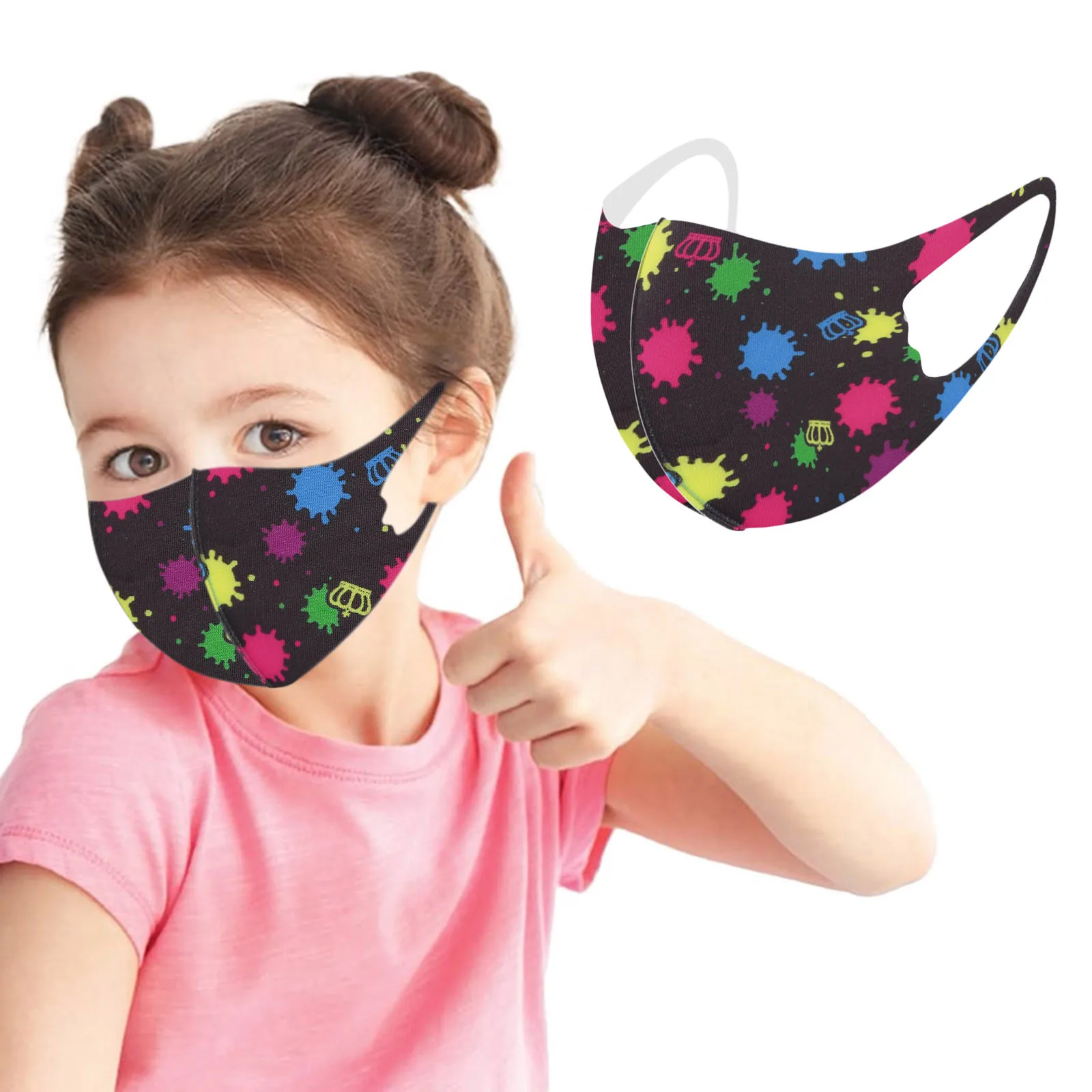 Детская маска для лица с принтом моющиеся тканевые эластичные маски мальчиков