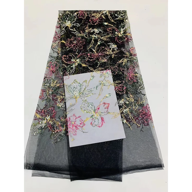 

Elastic Lace Fabric For Dress 2020 New Design Multicolor Pattern Embroidery Mesh Voile Lace Elegant Fashion For Holiday Dress