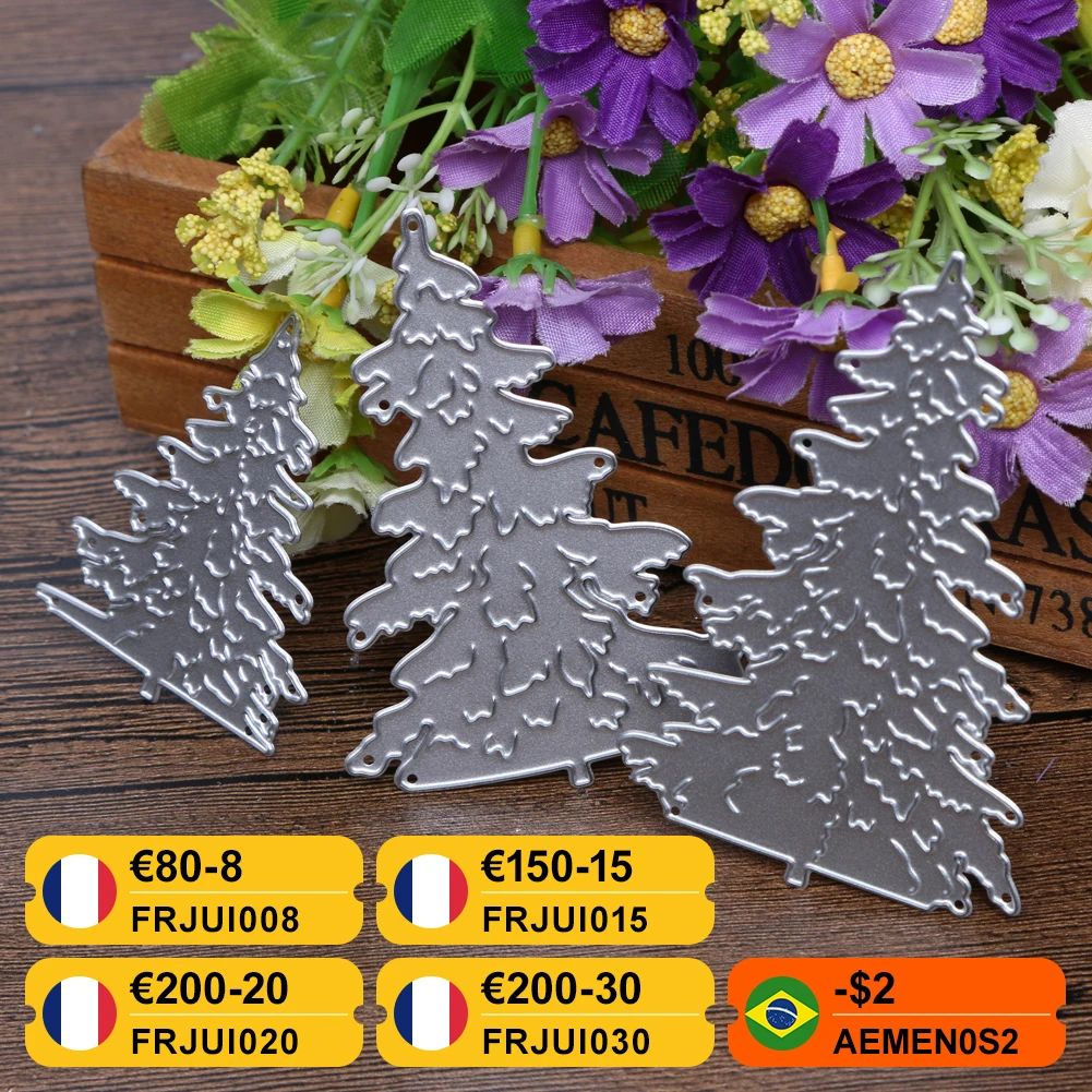 Металлические штампы для рождественской елки 3 шт. трафареты с вырезами