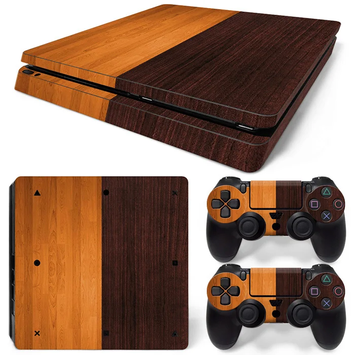 0678 Деревянный дизайн для PS4 тонкая консоль и контроллеры наклейки для ps4 тонкая кожа Наклейка для ps4 тонкая виниловая наклейка - Цвет: 0678