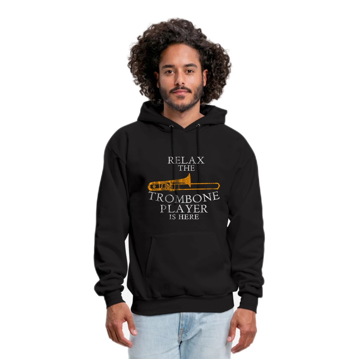 

Relax The Trombone Layer Is Here men's Fleece Hoodie Men Fitness Tracksuit