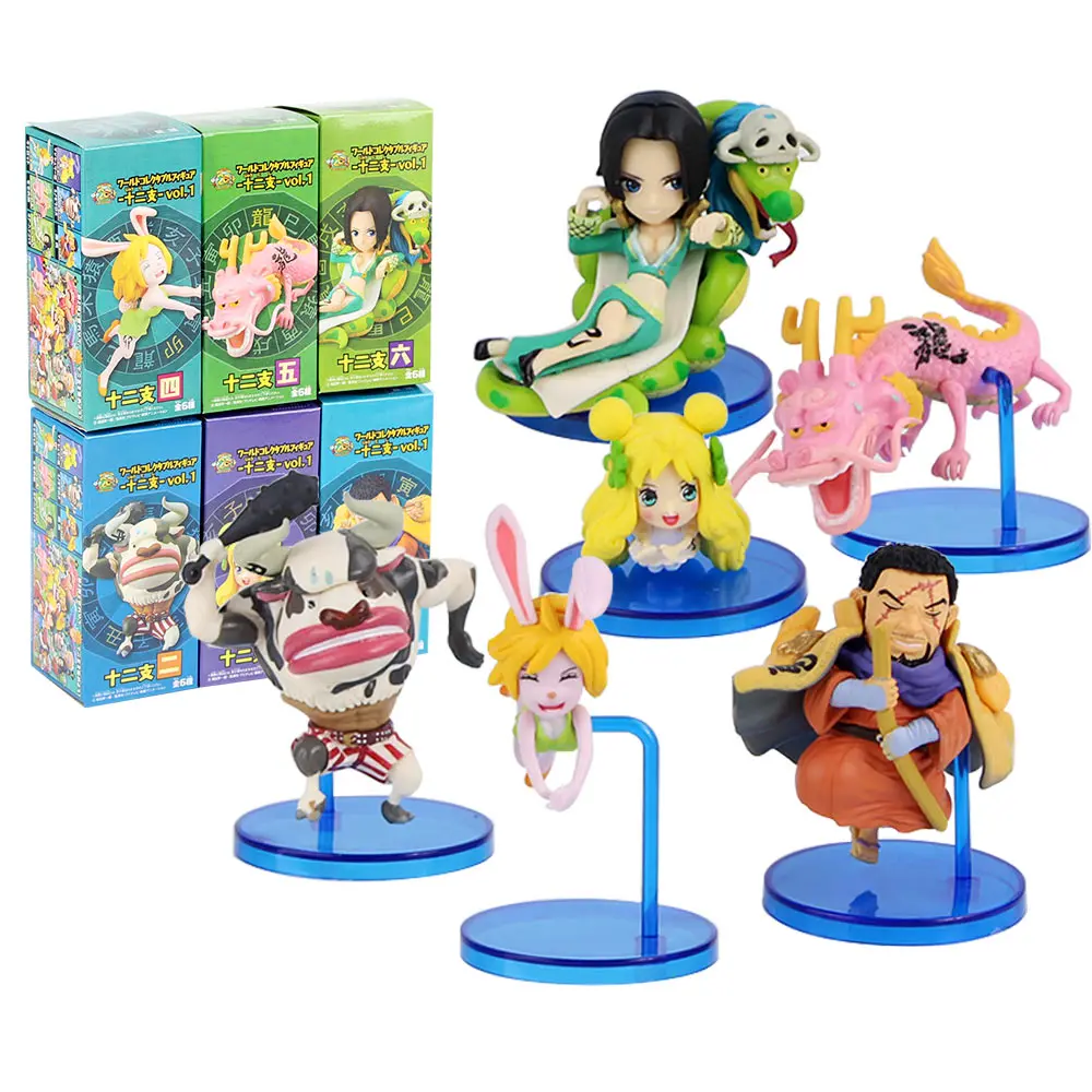 6 шт./лот Аниме One Piece Mini Animal Dolls Boa Hancock Issho Momosuke морковка ПВХ экшн фигурки