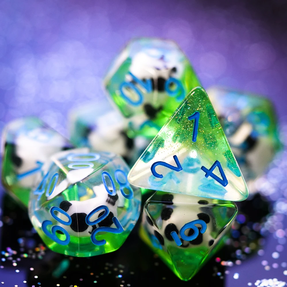 7 шт./компл. животных игральные кости DND D & D4 D6 D8 D10 % D12 D20 многогранные игры в набор