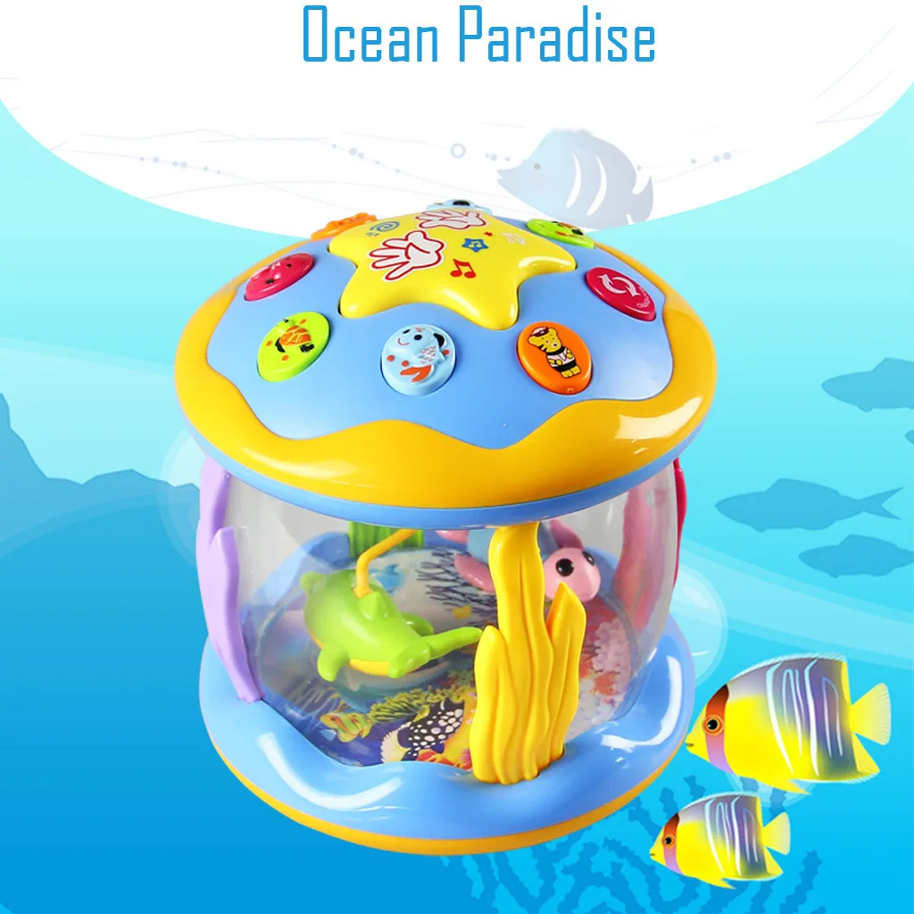 Dream Ocean парка детские игрушки вращающийся свет музыка ударник Барабаны раннее
