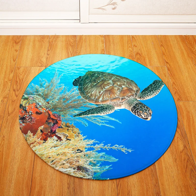 Морская черепаха искусственный круглый ковер для гостиной компьютерное кресло