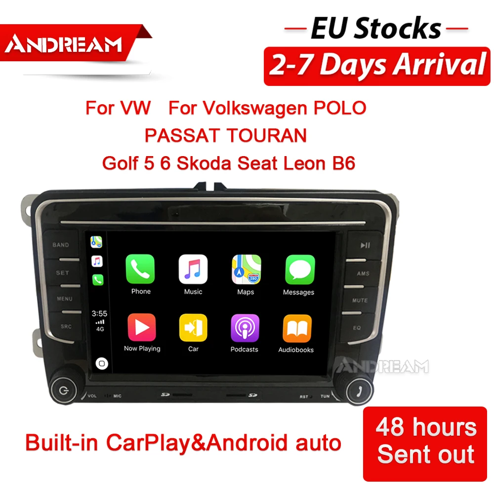 8 &quotАвтомобильный мультимедийный плеер 2 Din с CarPlay и Android авто для Skoda Fabia Praktic