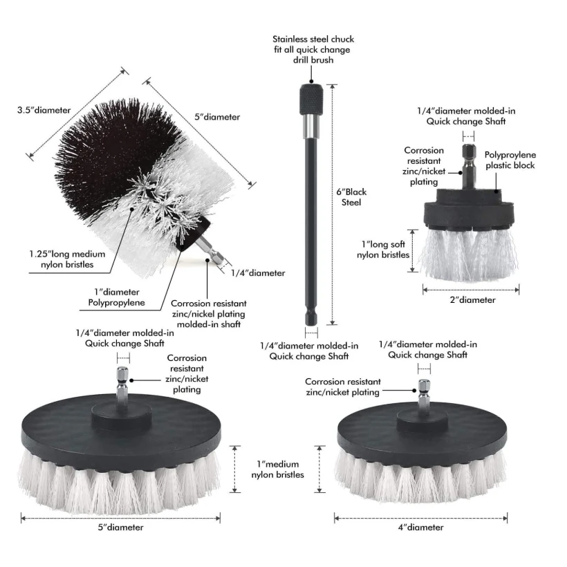 Белая мягкая щетка для чистки аксессуары дрели душа очистки бытовая кухонная