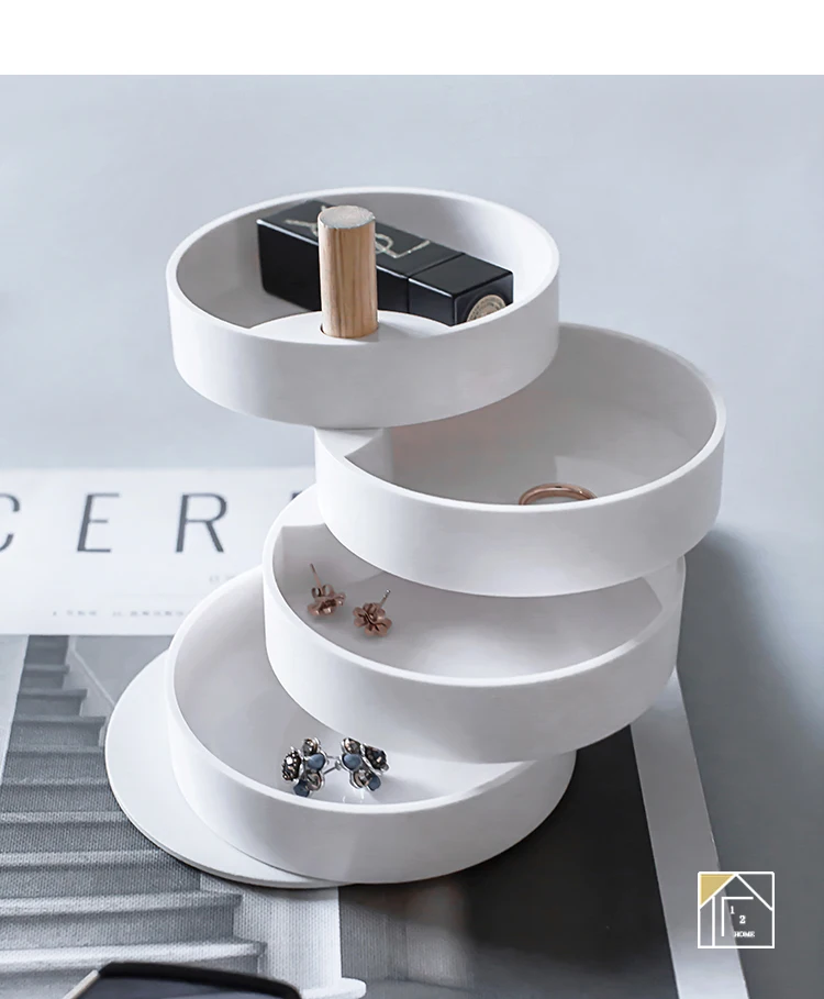 Вращающиеся коробки для хранения ювелирных изделий в скандинавском стиле чистый