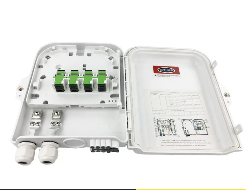 Качество 8 ядро оптоволоконное Распределение коробка FTTH вне помещения IP65 водонепроницаемый настенный полюс Монтажная коробка материал комнатный, уличный, настенный подвесной проволочный Полюс