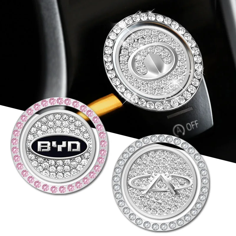 

1pcs Car One-click Start Crystal Decoration Ring Stickers for Suzuki Jimny Samurai Grand Vitara Sx4 Swift Alto Car Accessories