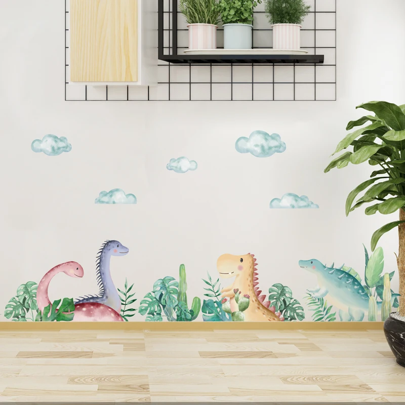 

DIY Kids Room Nursery Self-adhesive Decals Cartoon Dinosaurs Wall Stickers Home Decor Mural Bedroom Living Room Wall Decoration
