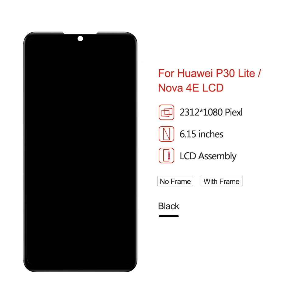 Оригинальный ЖК дисплей 6 15 &quotдля Huawei P30 Lite экран с рамкой и сенсорной панелью