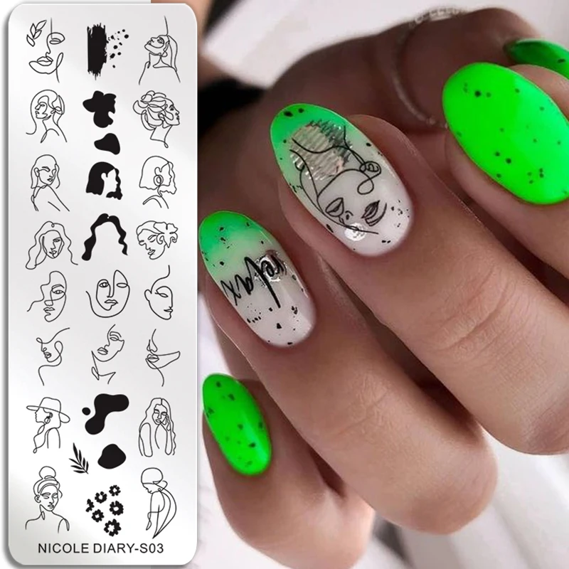 Трафареты NICOLE DIARY для штамповки человеческого лица пластины с тропическими