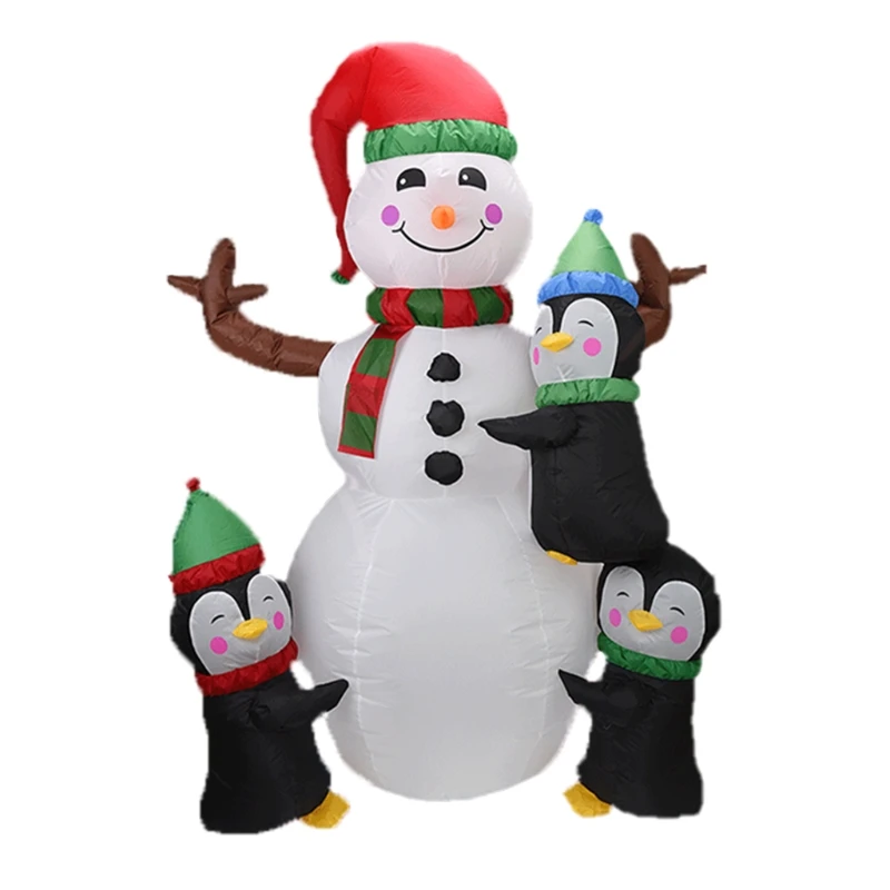 

H051 180cm Christmas Inflatable Snowman Penguins with LED Lights Blow Up Giant Model