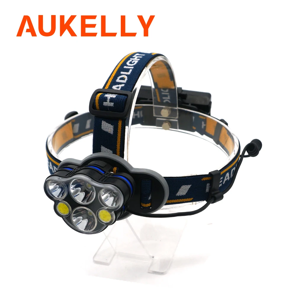 

6 Led Headlamp USB Rechargeable Headlight Ultra Bright Flashlight 12000 Lumens Waterproof LED Work Headlight with 8 Modes