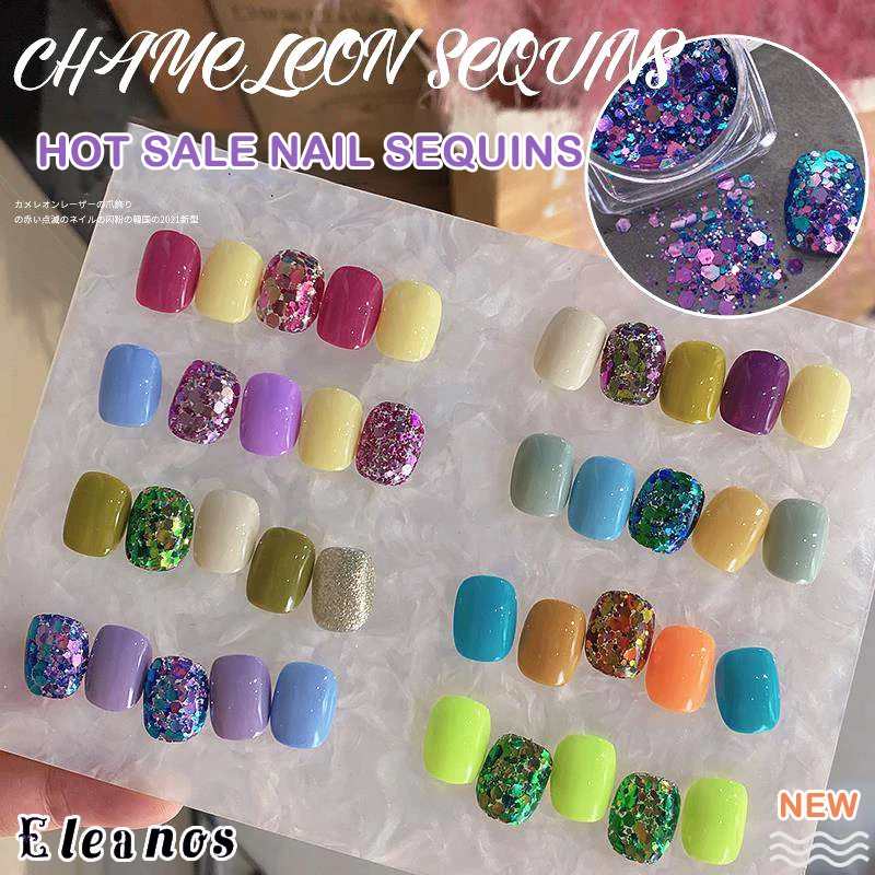 

New 3D Mermaid Sparkling Sequins Nail Glitter Flakes Mixed Mirror Hexagon Spangles Slices Paillette Nail Art Decorations