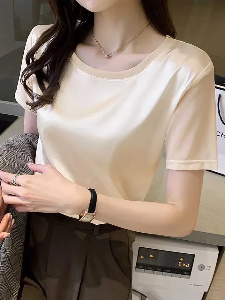

Women Cotton khaki Fashion Cotton Ladies Tee Shirt Short Sleeve Tops Tee Shirt
