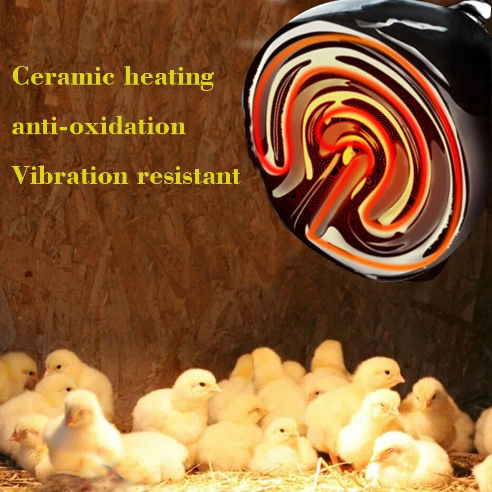 Pet Heating Light Bulb Infrared Black Ceramic Emitter Heat Lamp Reptile Tortoise Animals Heater Brooder Temperature Controller | Дом и сад
