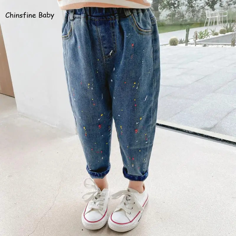 

Children's Wear Children's Pants New Autumn 2020 Children's Children's Color Point Foreign Style Versatile Jeans Fashionable